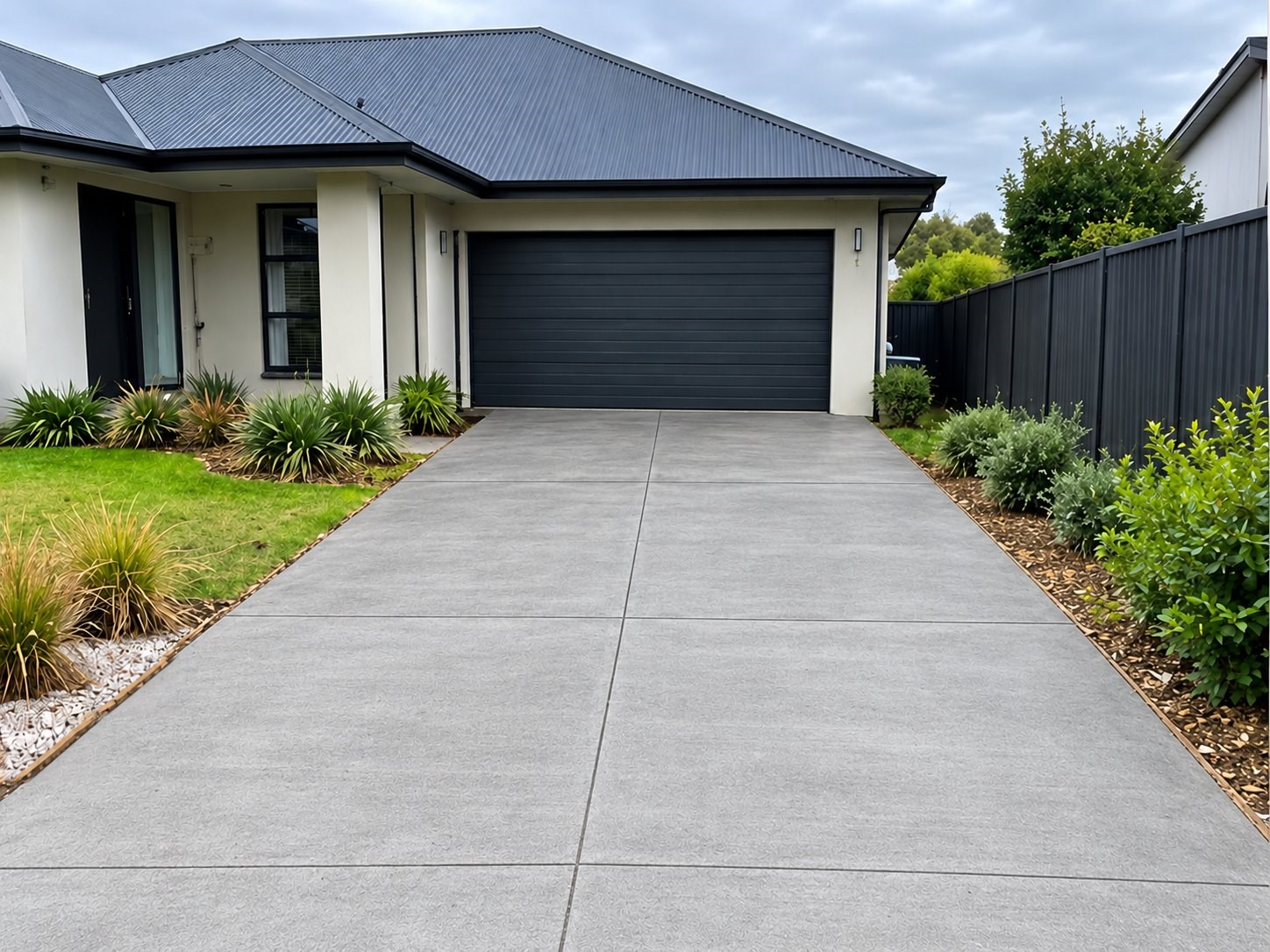 After: new smooth concrete driveway